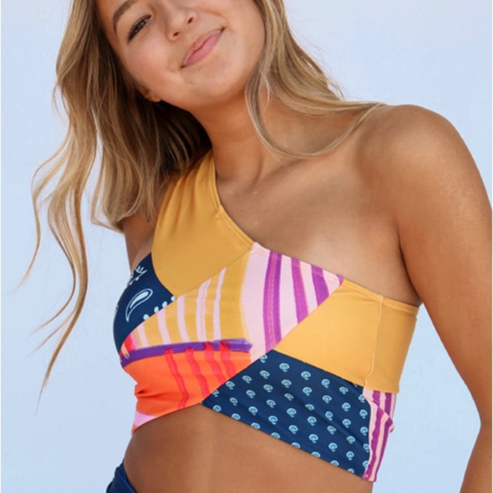 Colorful Patchwork Bikini Top